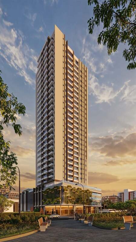 Apartamento à venda no Fazenda: MoMA Residence ao entardecer, na Rua Florianópolis, em Itajaí (imagem ilustrativa)
