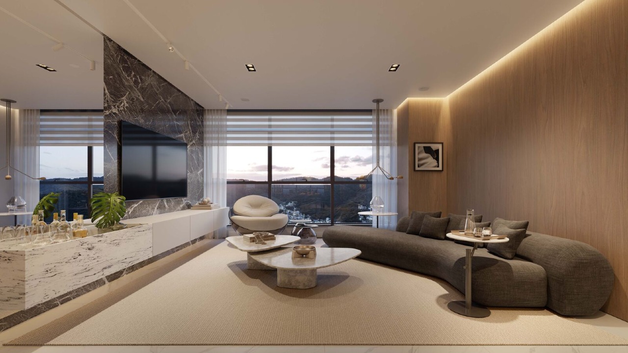 Apartamento diferenciado à venda no Centro: Sala de TV do apartamento tipo do Luminare (imagem ilustrativa)