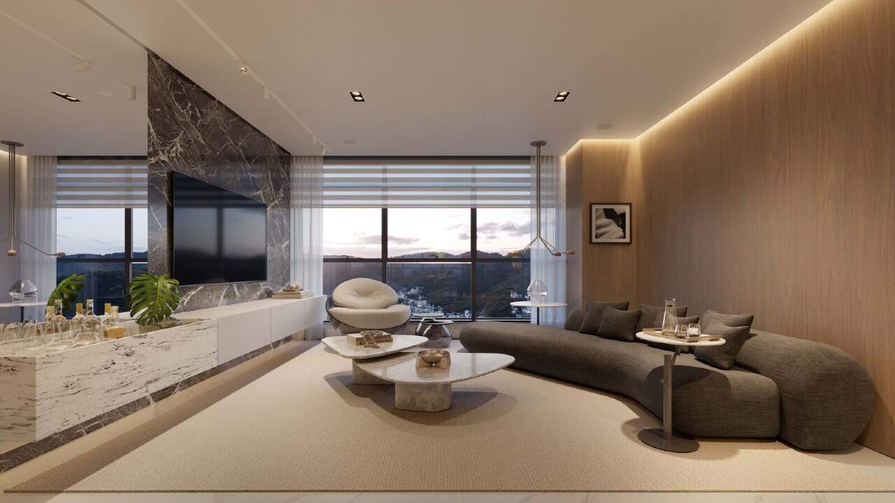 Apartamento diferenciado à venda no Centro: Sala de TV do apartamento tipo do Luminare (imagem ilustrativa)