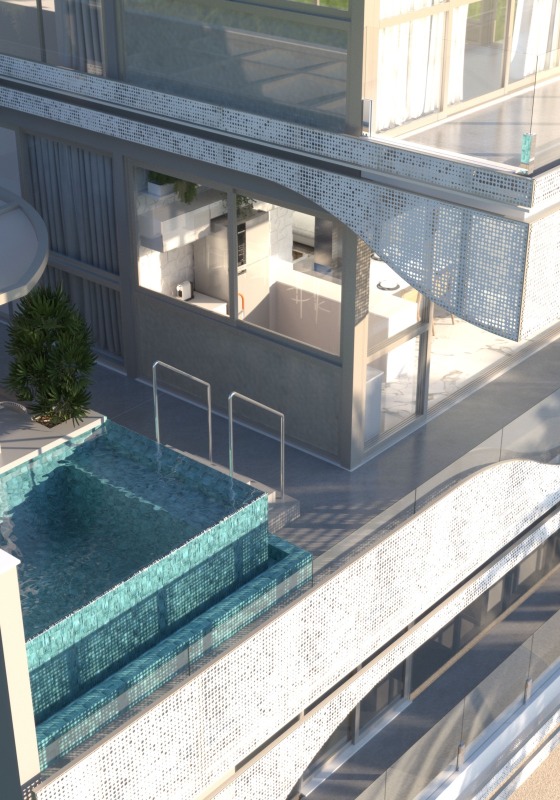 Cobertura à venda no Praia Brava: Piscina da cobertura vista do alto (imagem ilustrativa)