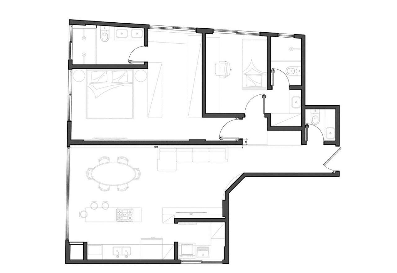 Apartamento à venda no Praia Brava: Planta do apartamento de 2 suítes e 92 m² do Brava Sixteen