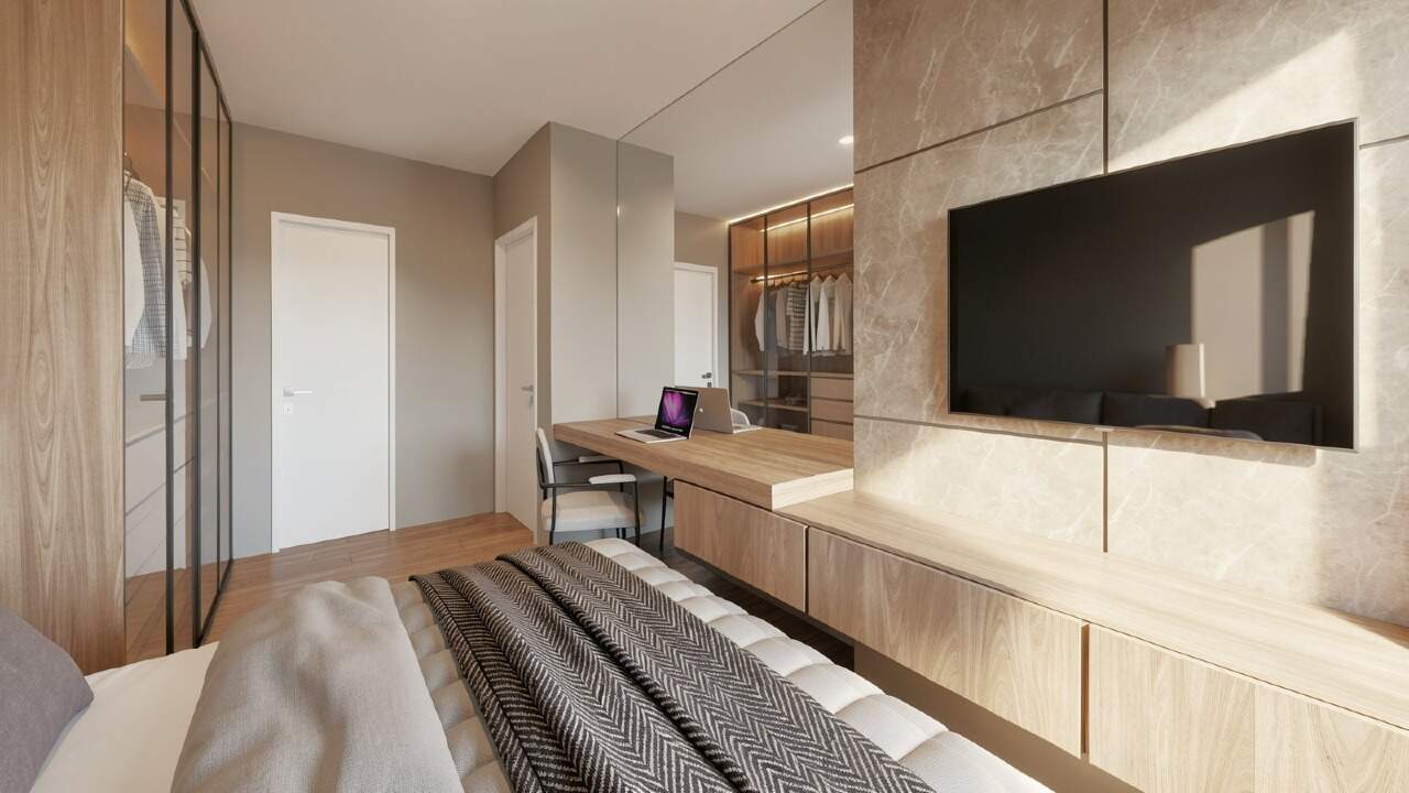 Apartamento à venda no Centro: Dormitório de apartamento decorado do Bothanic (imagem ilustrativa de outra planta)