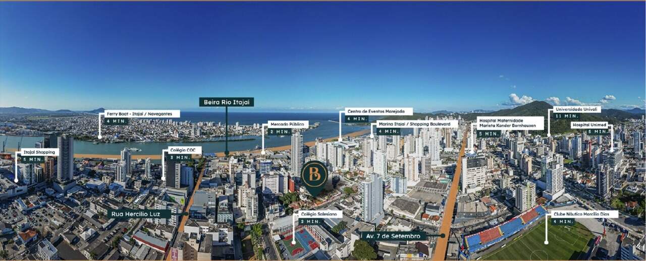 Apartamento à venda no Centro: Localização no Centro de Itajaí, perto da Beira Rio, do Mercado Público e da Marina