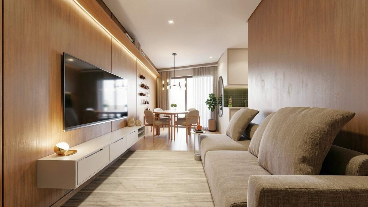 Apartamento diferenciado à venda no Centro: Living de apartamento decorado do Bothanic (imagem ilustrativa de outra planta)