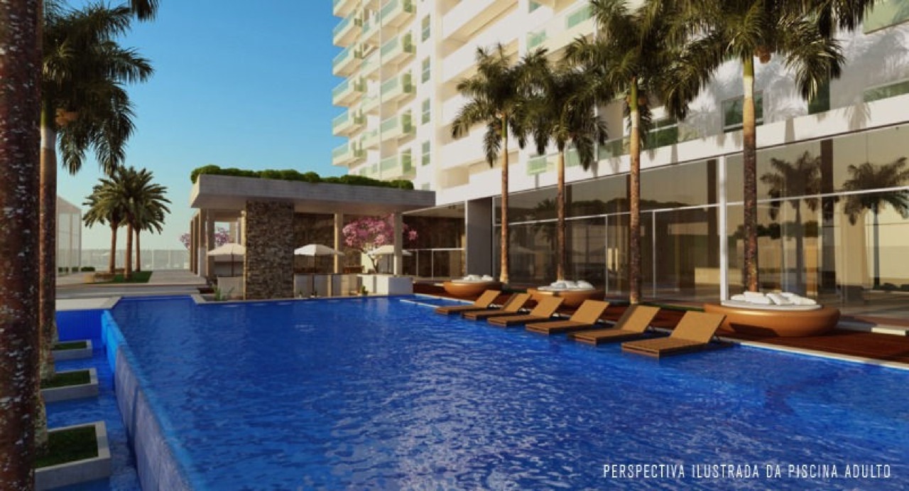 Apartamento à venda no Praia Brava: Piscina adulto com espreguiçadeiras (imagem ilustrativa)