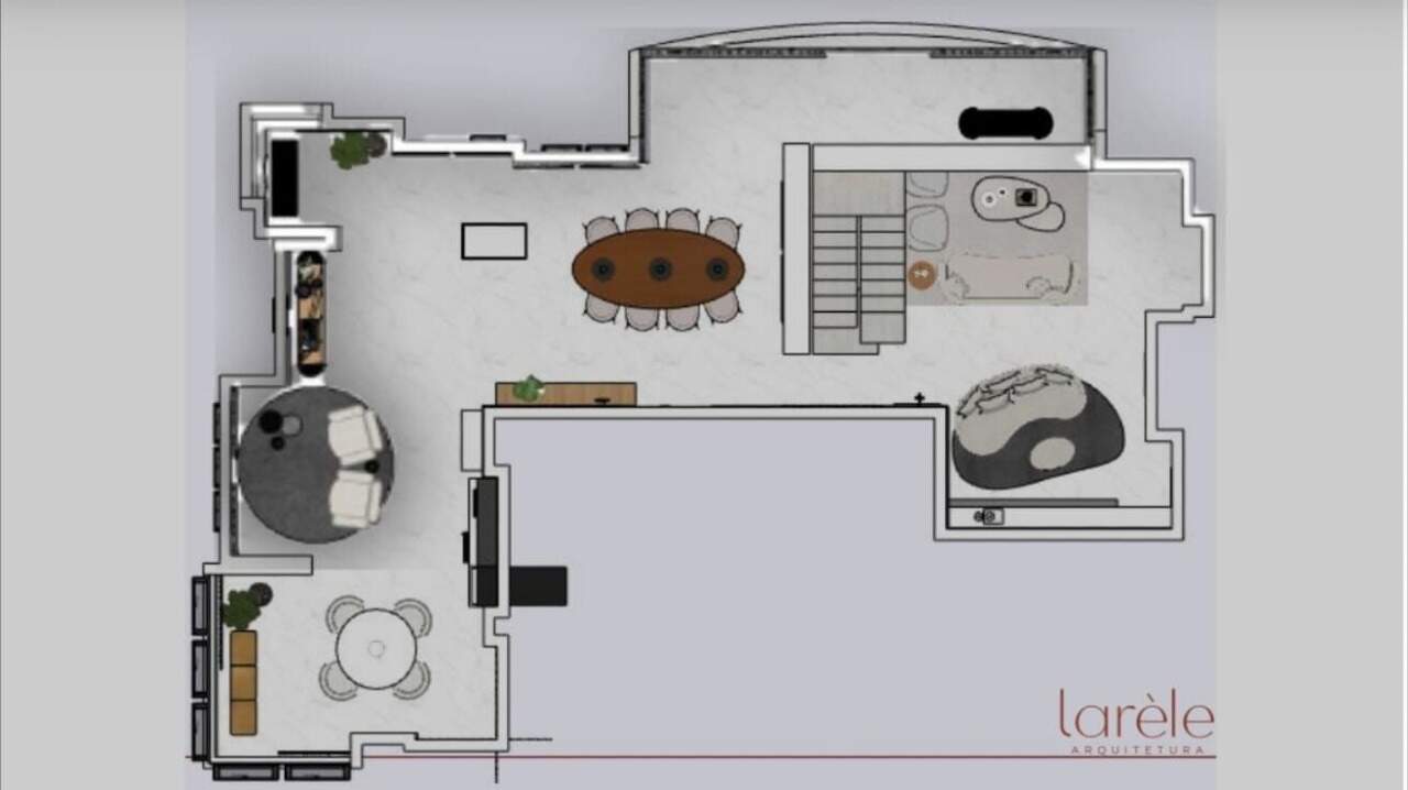 Cobertura à venda no Barra Sul: Planta do projeto de interiores, ilustrativa. Confirmar configuração atual da unidade.