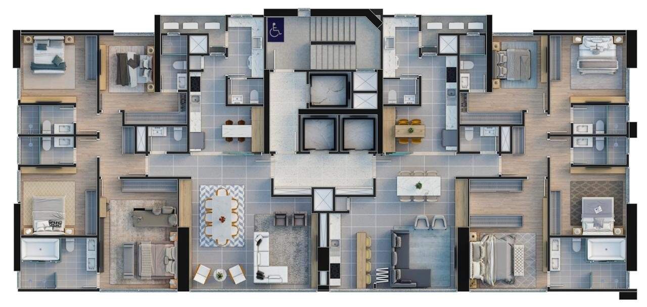 Apartamento à venda no Centro: Planta tipo divulgada pela construtora