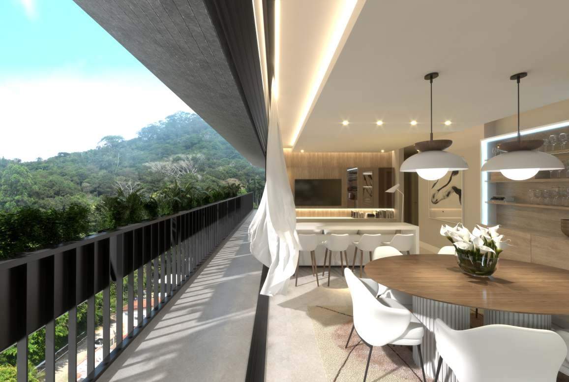 Apartamento diferenciado à venda no Cabeçudas: Sacada da planta tipo 01 (imagem ilustrativa)