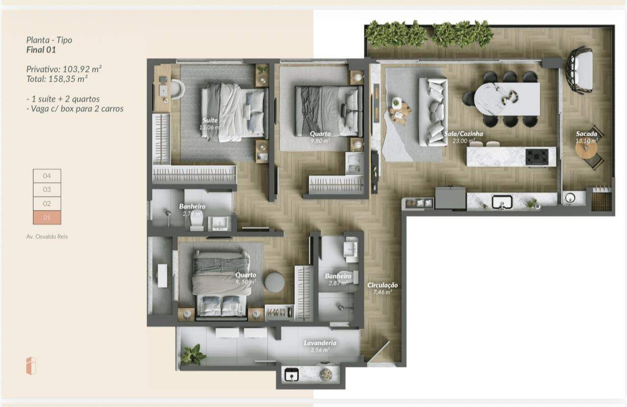 Apartamento à venda no Praia Brava: 