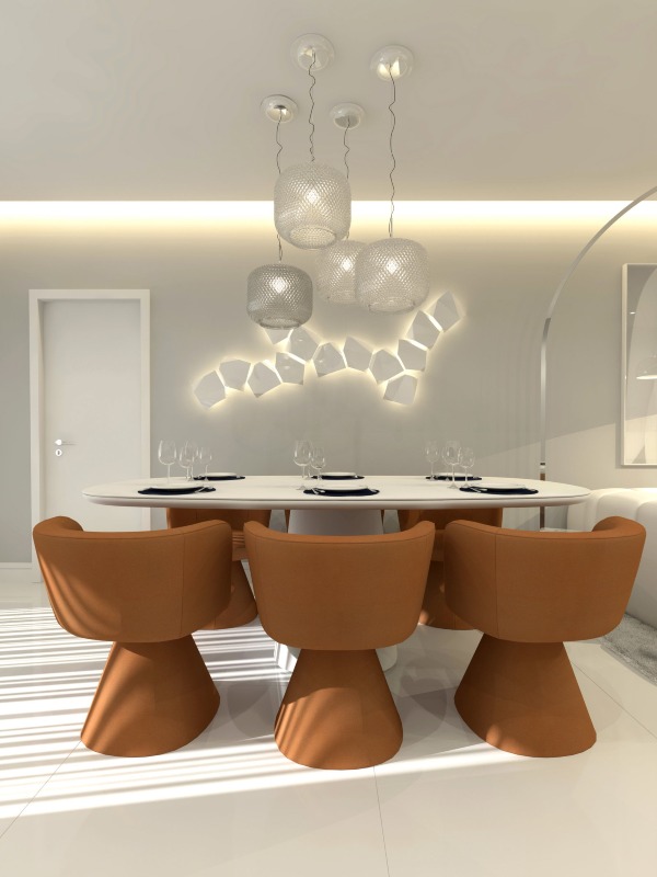 Cobertura à venda no Cabeçudas: Mesa de jantar decorada (imagem ilustrativa)