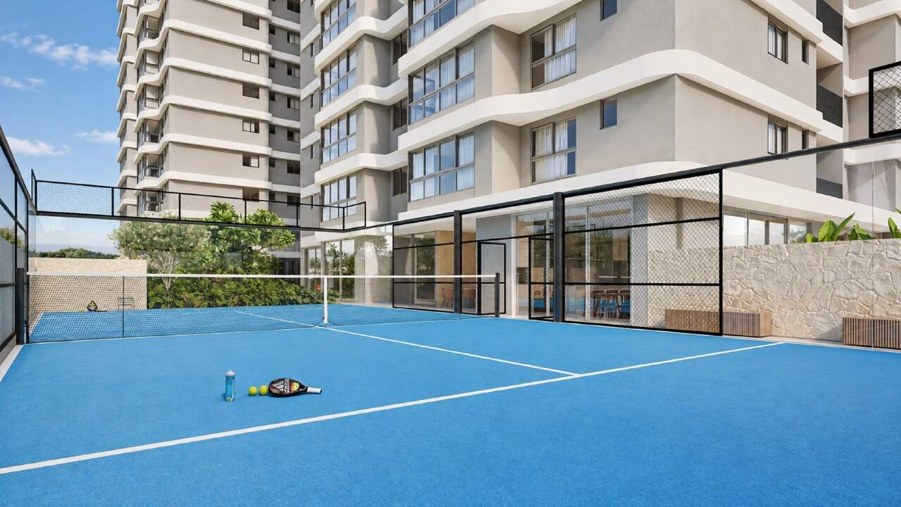 Cobertura à venda no Fazenda: Quadra de padel com medidas oficiais (imagem ilustrativa)