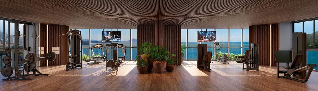 Cobertura à venda no Centro: Fitness Center da área wellness, com vista para o mar (imagem ilustrativa)