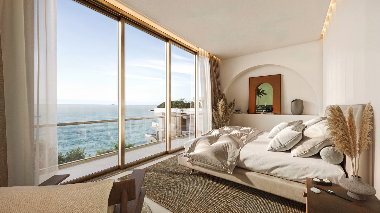 Cobertura à venda no Cabeçudas: Suíte de cobertura duplex com vista para o mar (imagem ilustrativa)