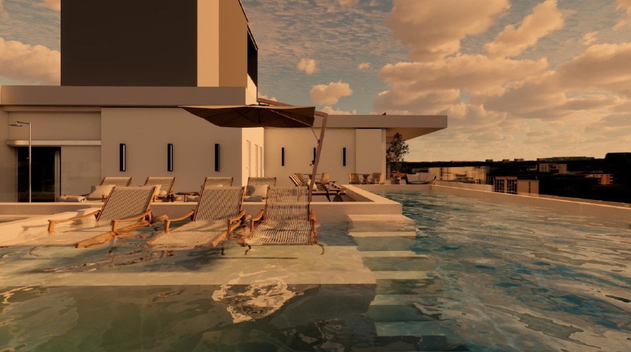 Apartamento à venda no Praia Brava: Piscina adulto com deck no rooftop (imagem ilustrativa)