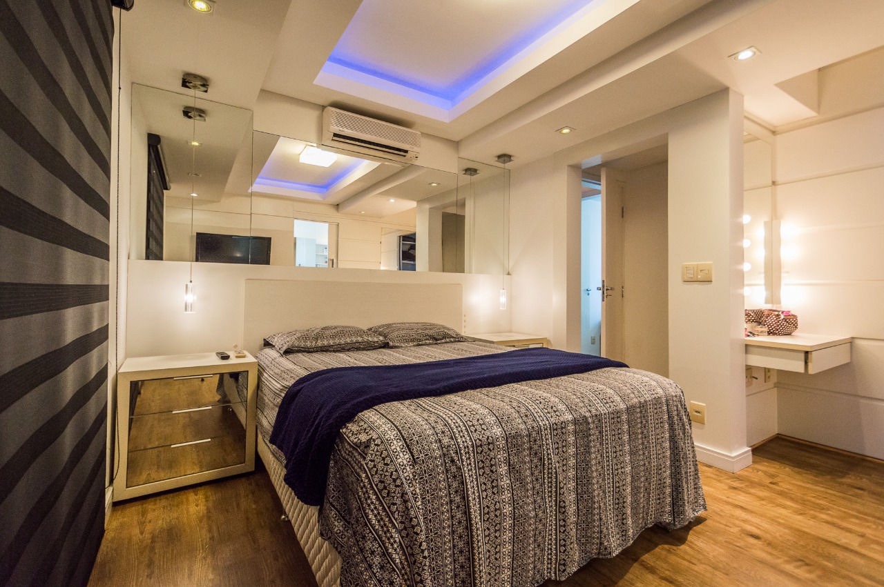 Apartamento à venda no Fazenda: Suíte com ar-condicionado e teto com iluminação