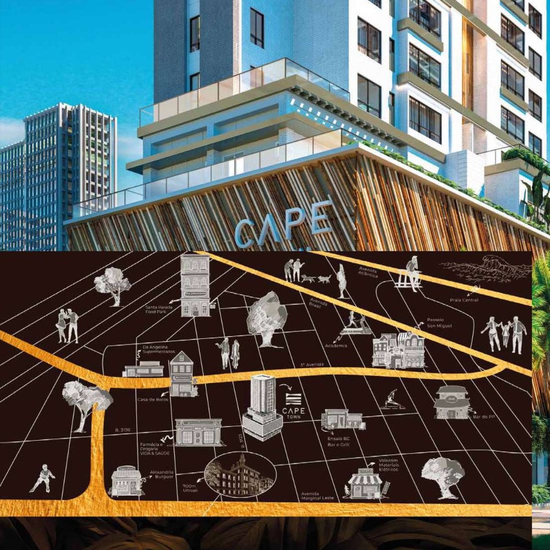 Apartamento à venda no Centro: Mapa ilustrado da localização, na Rua 3198 esquina com a Rua 3122, Centro de Balneário Camboriú
