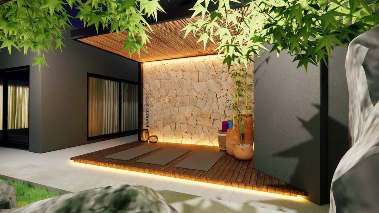 Apartamento à venda no Centro: Espaço yoga com deck de madeira (imagem ilustrativa)