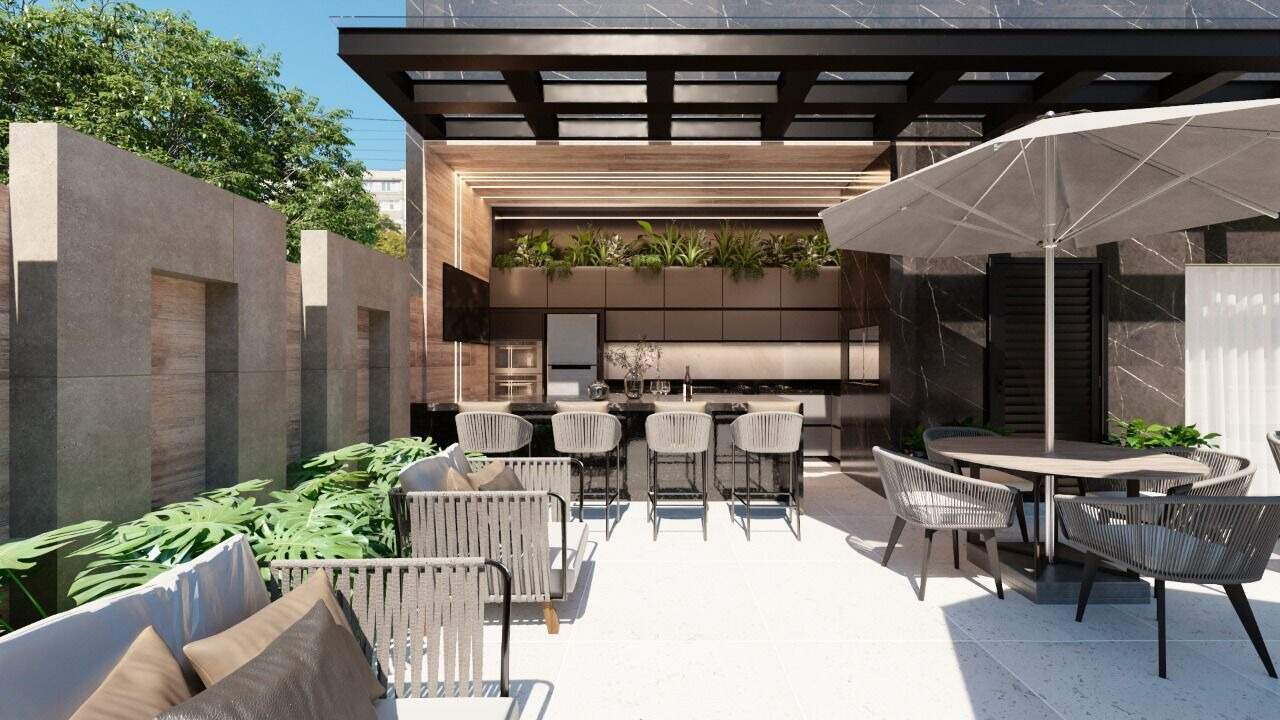 Cobertura à venda no Praia Brava: Espaço gourmet externo com churrasqueira (imagem ilustrativa)