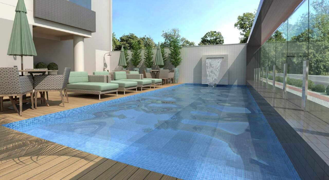 Cobertura à venda no Praia Brava: Piscina com deck e espreguiçadeiras (imagem ilustrativa)