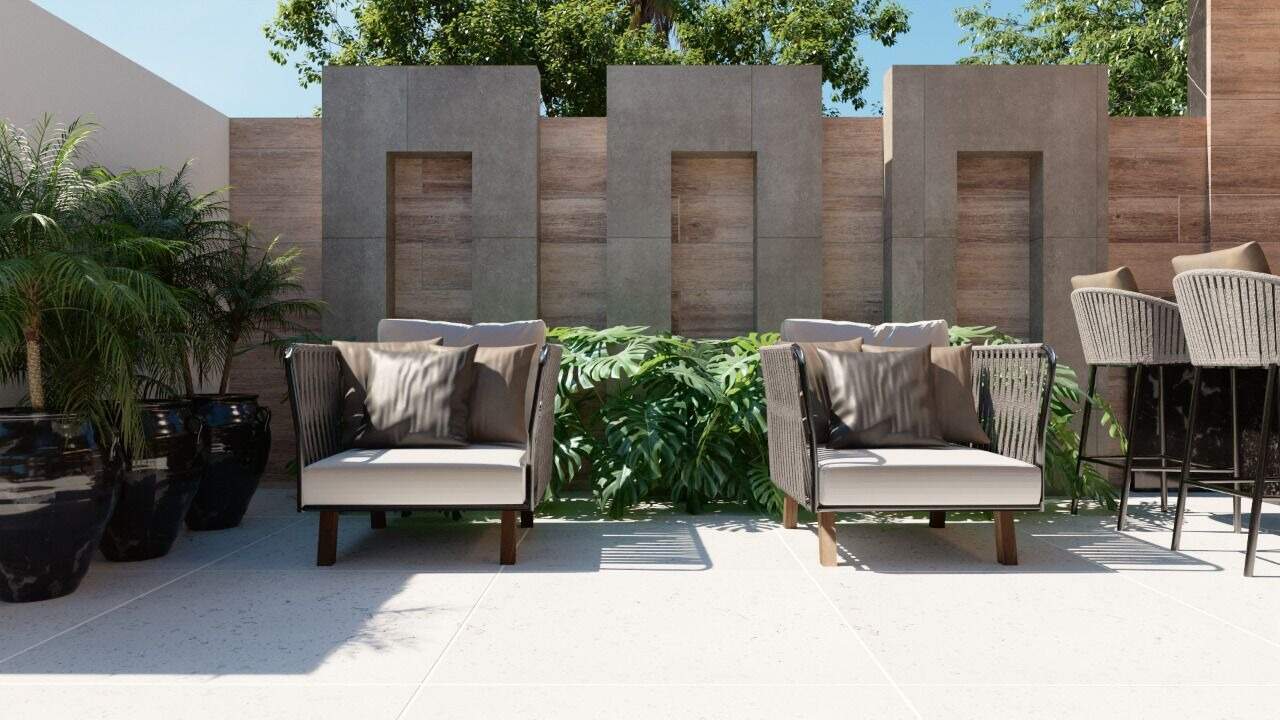 Cobertura à venda no Praia Brava: Lounge externo com poltronas (imagem ilustrativa)
