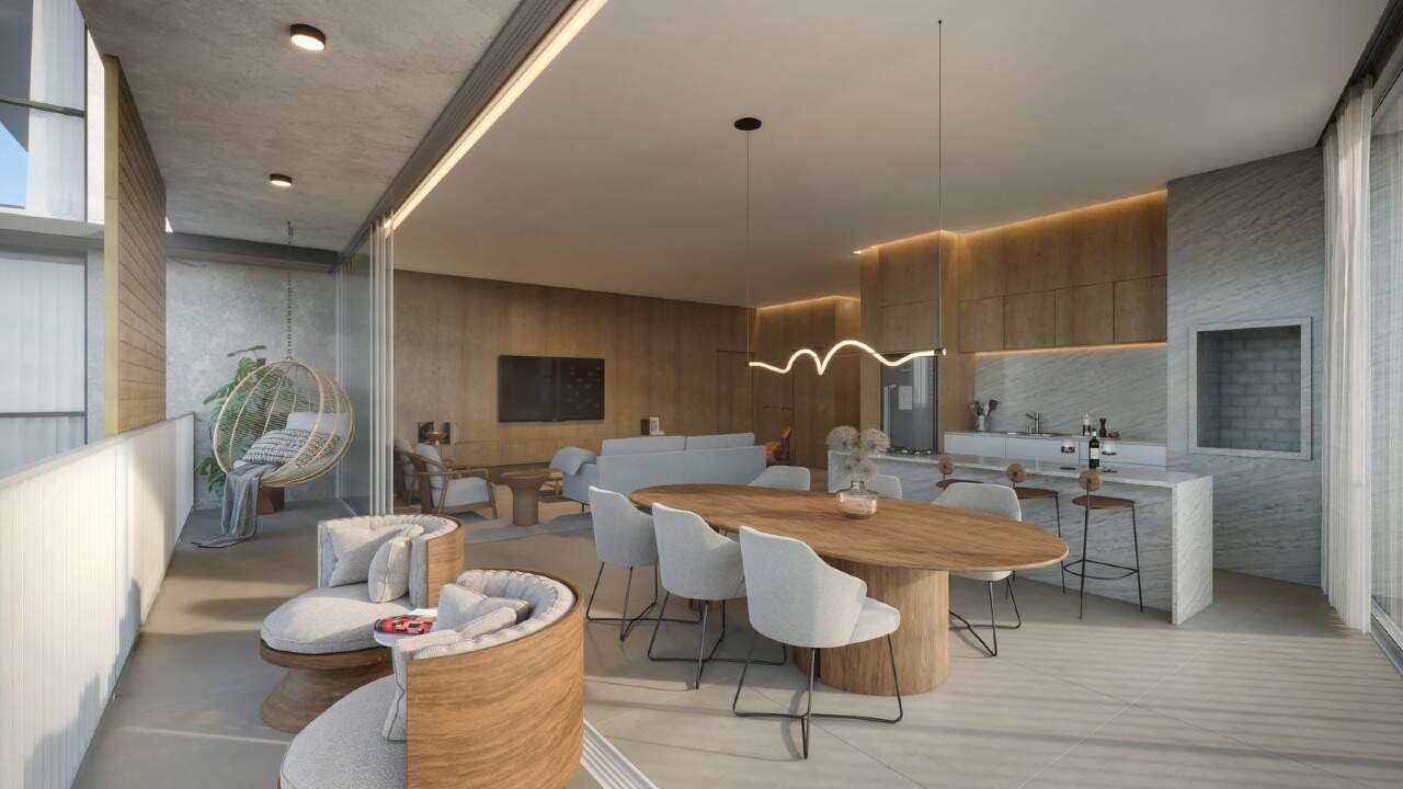 Apartamento à venda no Praia Brava: Jantar e cozinha integrados (imagem ilustrativa)