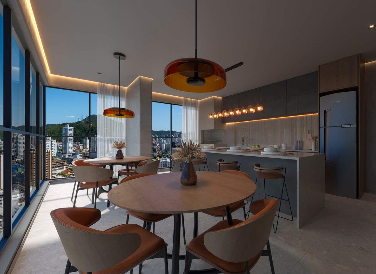 Apartamento à venda no Centro: Espaço gourmet com cozinha (imagem ilustrativa)