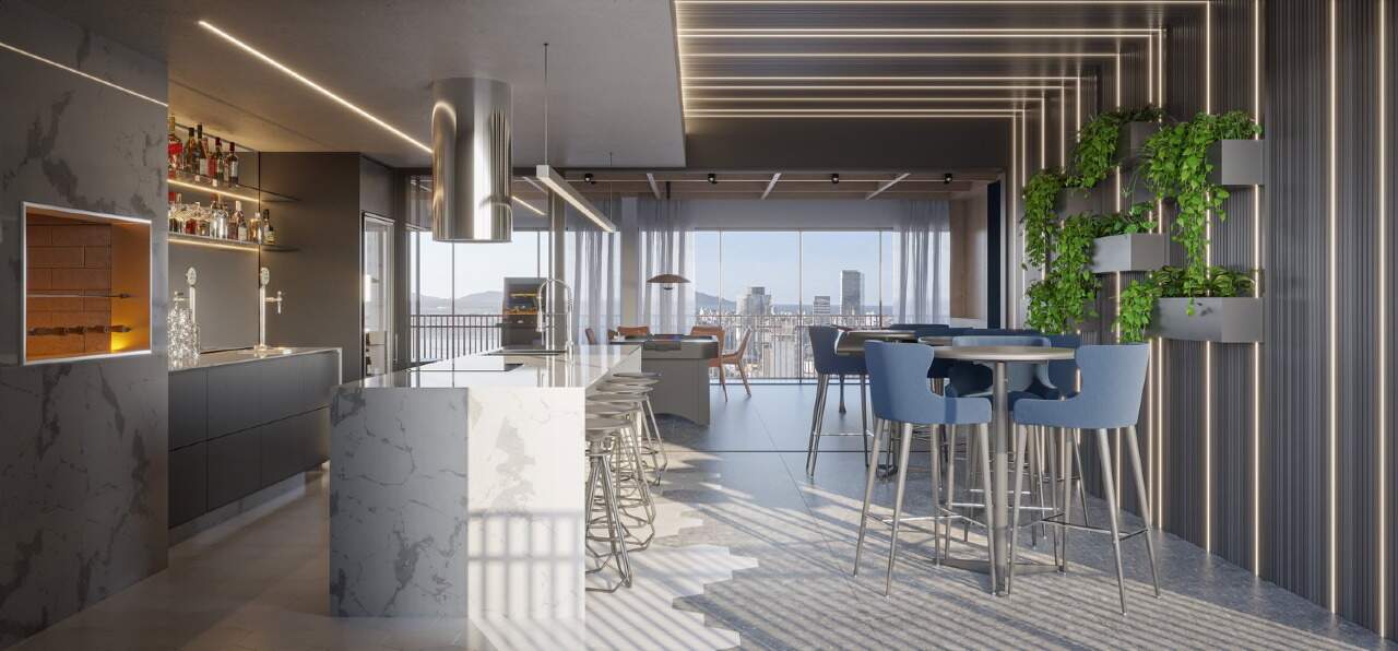 Apartamento à venda no Centro: Espaço gourmet do HUB 45 (imagem ilustrativa)