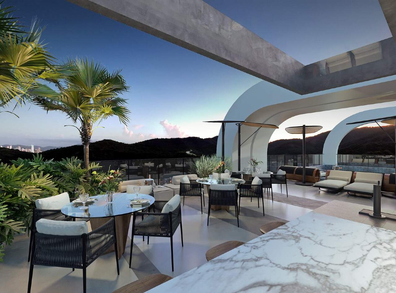 Apartamento à venda no Praia Brava: Estar externo no rooftop (imagem ilustrativa)