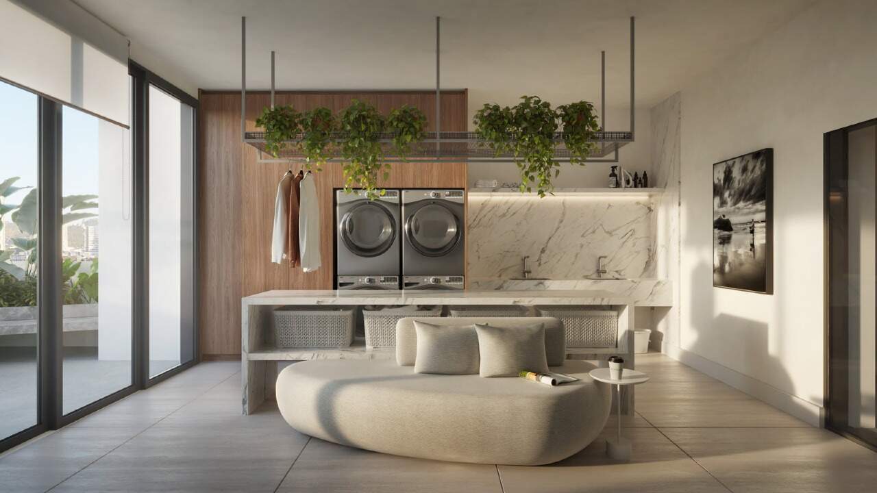 Apartamento à venda no Fazenda: Lavanderia compartilhada (imagem ilustrativa)