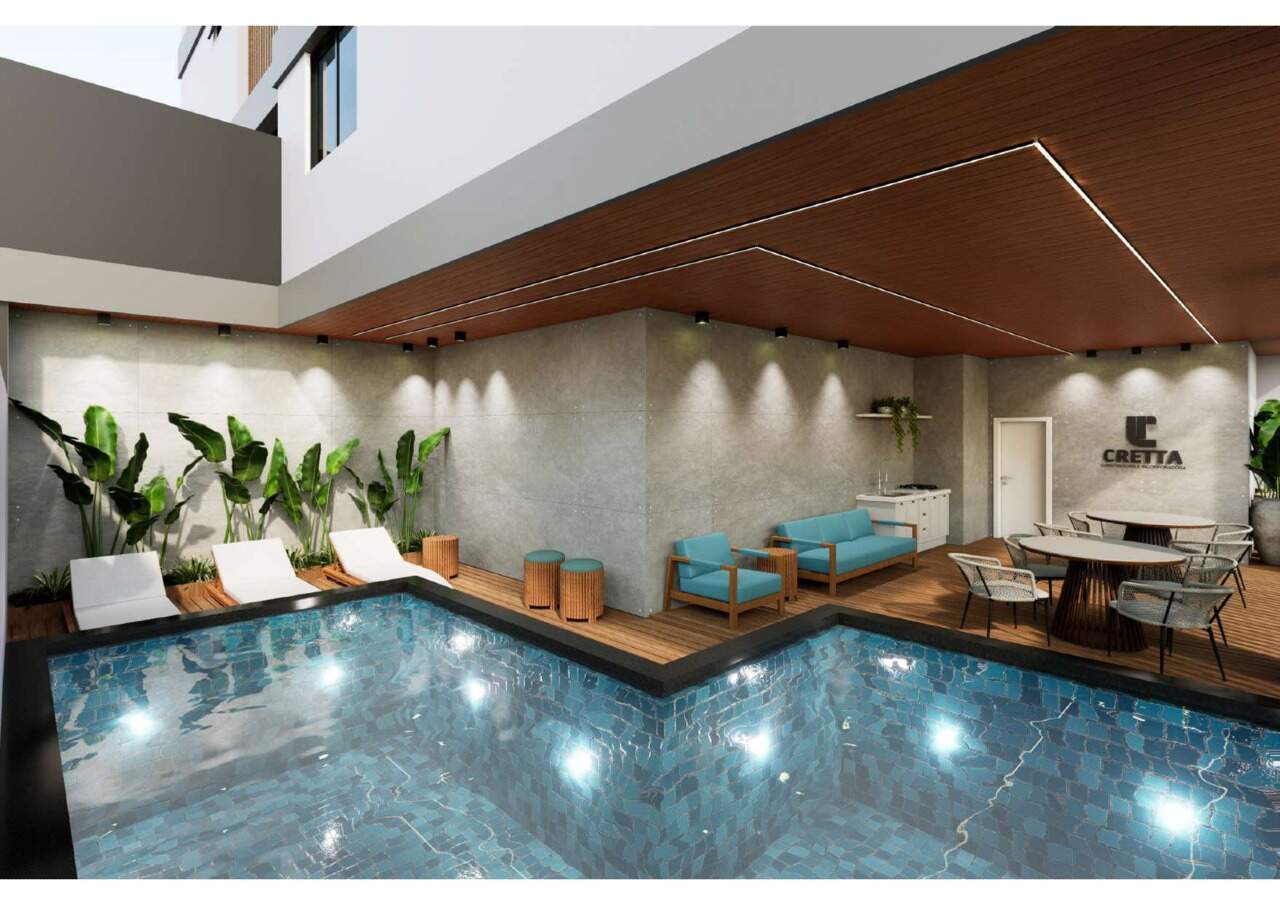 Apartamento à venda no Centro: Piscina com deck e lounge coberto (imagem ilustrativa)