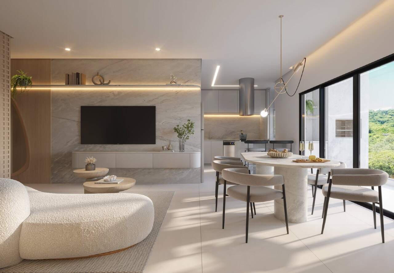 Apartamento à venda no Fazenda: Living com estar e jantar integrados (imagem ilustrativa)