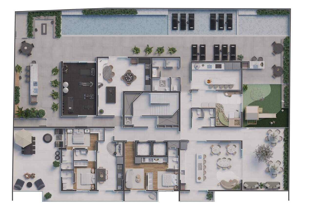 Apartamento à venda no Fazenda: Planta do pavimento de lazer do Libra Art Soul (imagem ilustrativa)