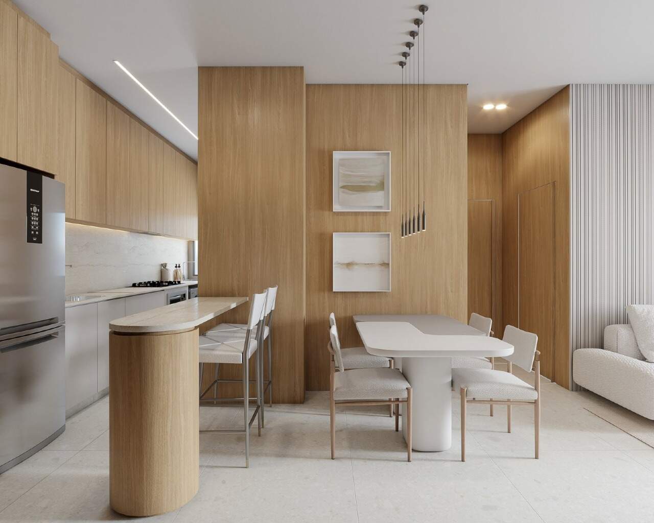 Apartamento à venda no Centro: Cozinha e jantar integrados (imagem ilustrativa)