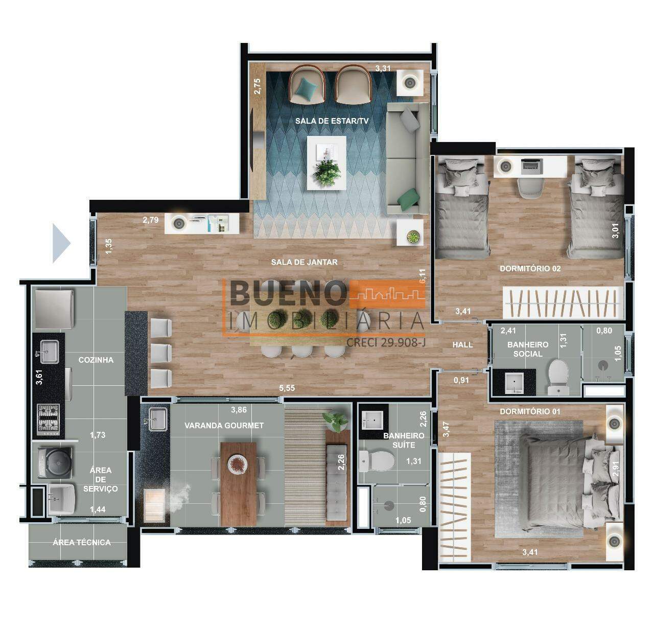 Apartamento à venda no Jardim Jacyra: 