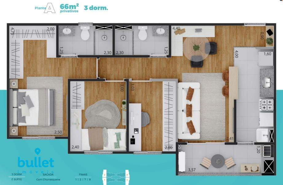 Apartamento à venda no bairro Chácara Cneo: 