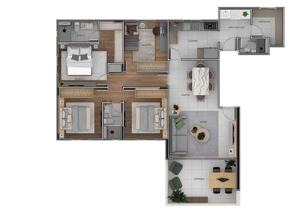 Apartamento com área privativa à venda no Buritis: 