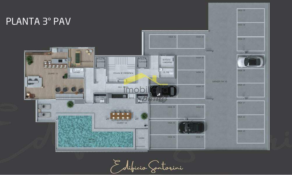 Cobertura à venda no Gutierrez: Planta 3° Pavimento