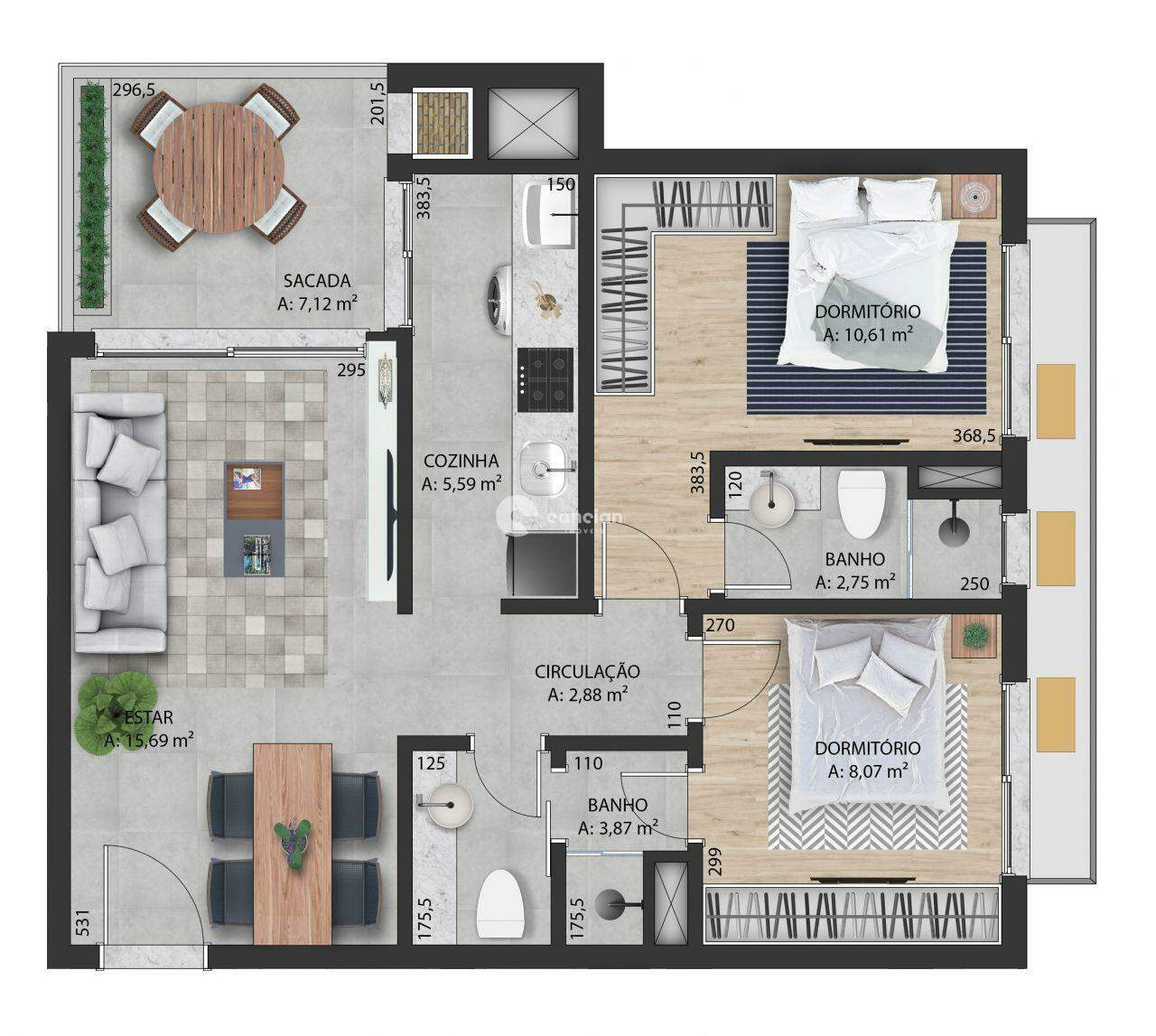 Apartamento à venda no Camobi: 