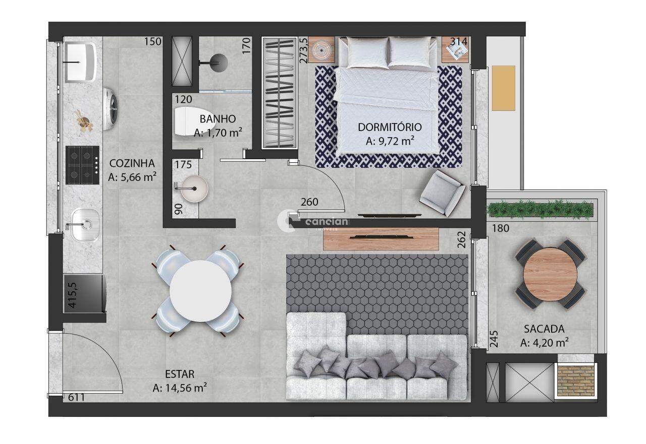 Apartamento à venda no Camobi: 