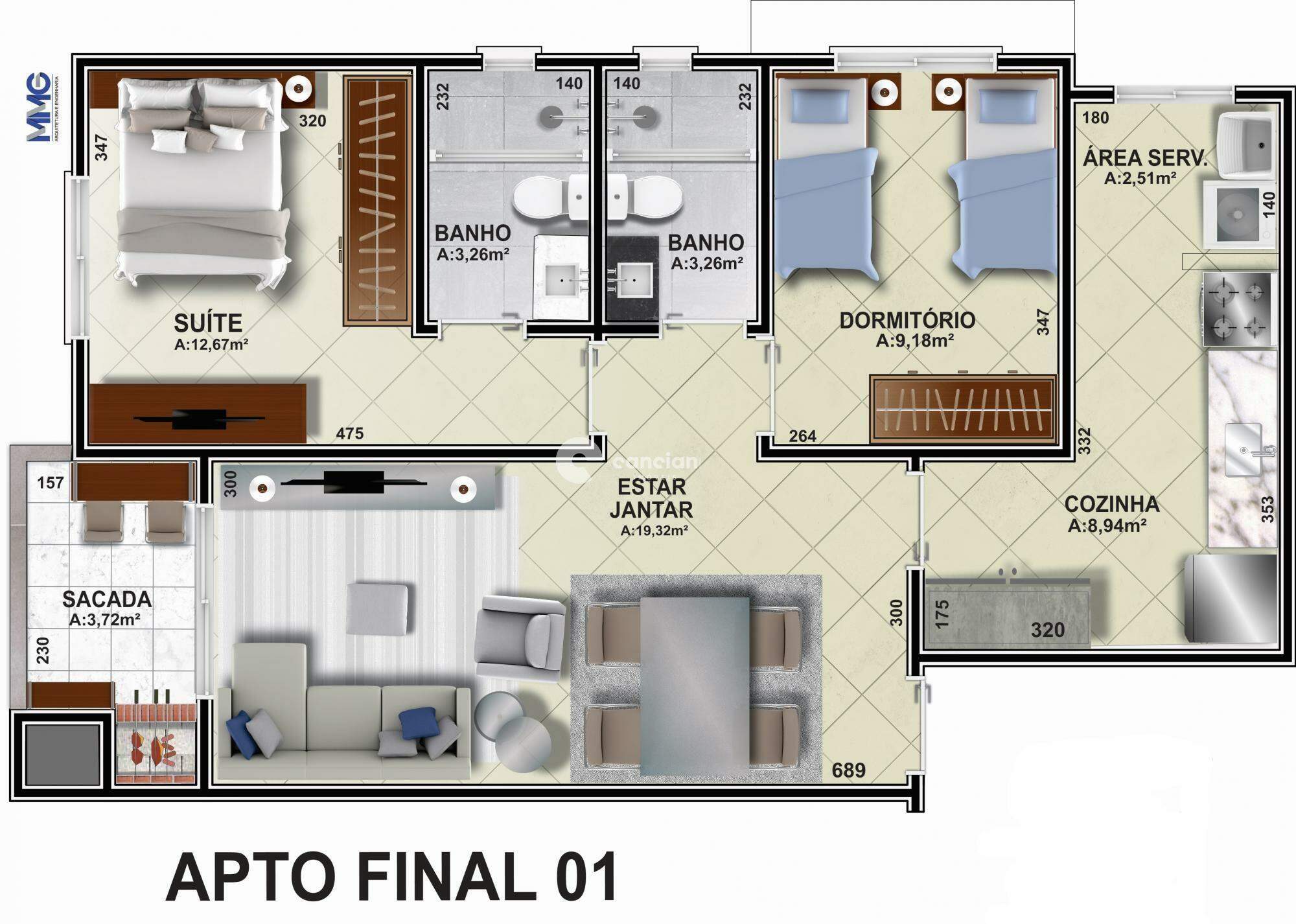 Apartamento à venda no Nossa Senhora do Rosário: 
