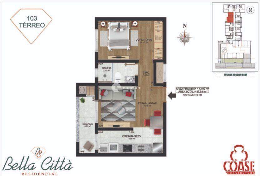 Apartamento à venda no Camobi: 