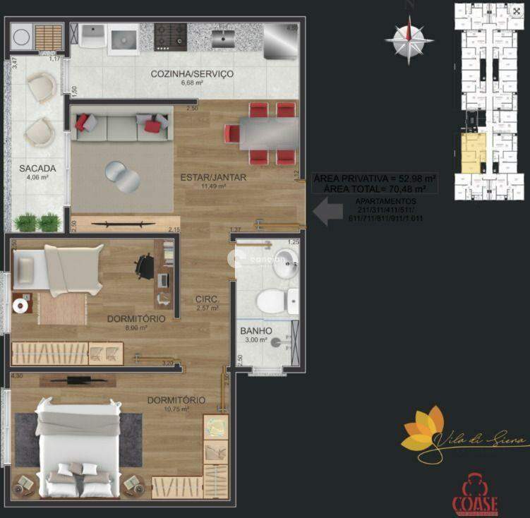 Apartamento à venda no Camobi: 