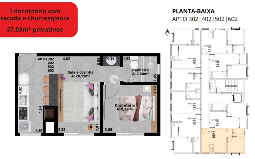 Apartamento à venda no Camobi: 