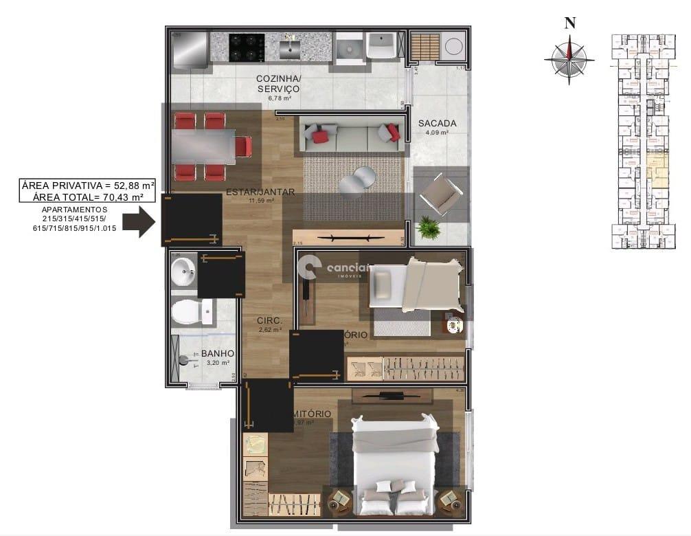 Apartamento à venda no Camobi: 