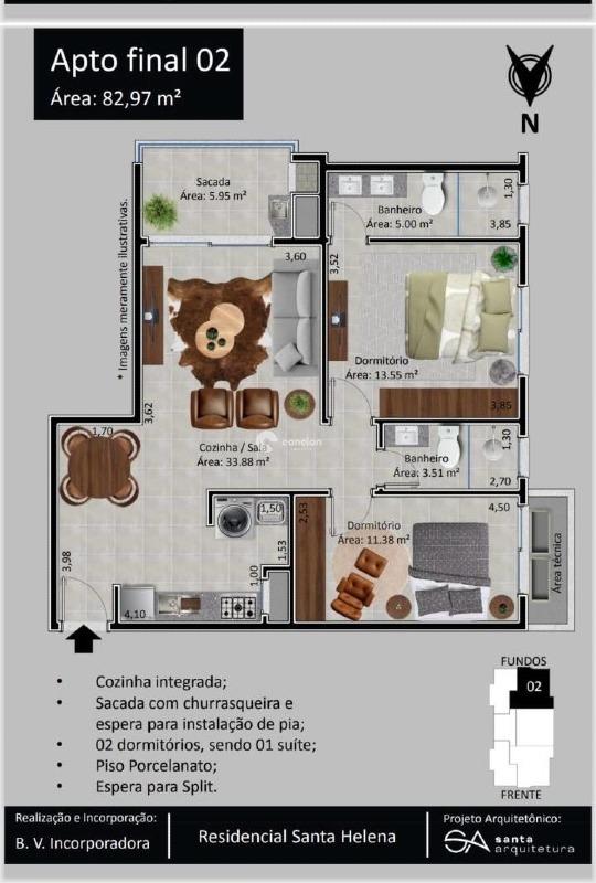 Apartamento à venda no Camobi: 