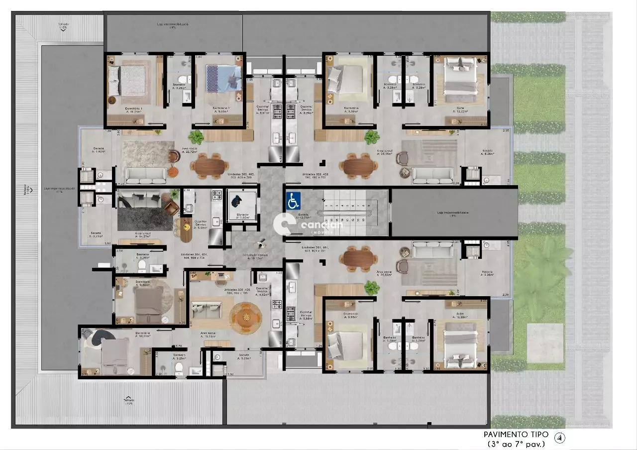 Apartamento para aluguel no Camobi: 