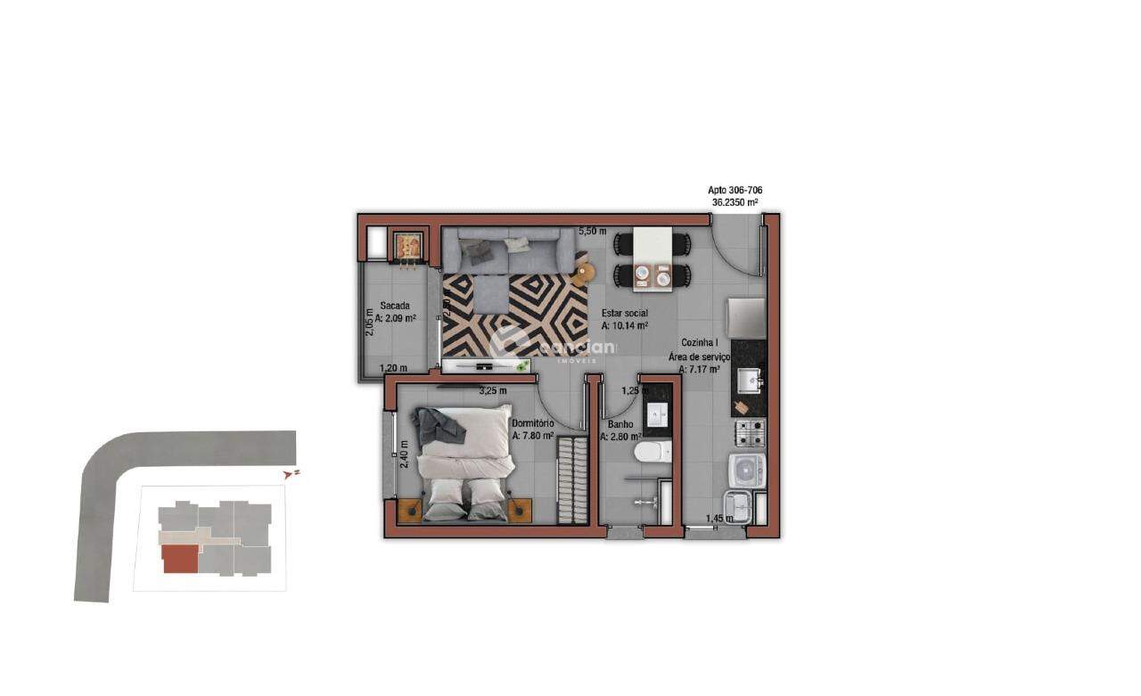 Apartamento à venda no Camobi: 