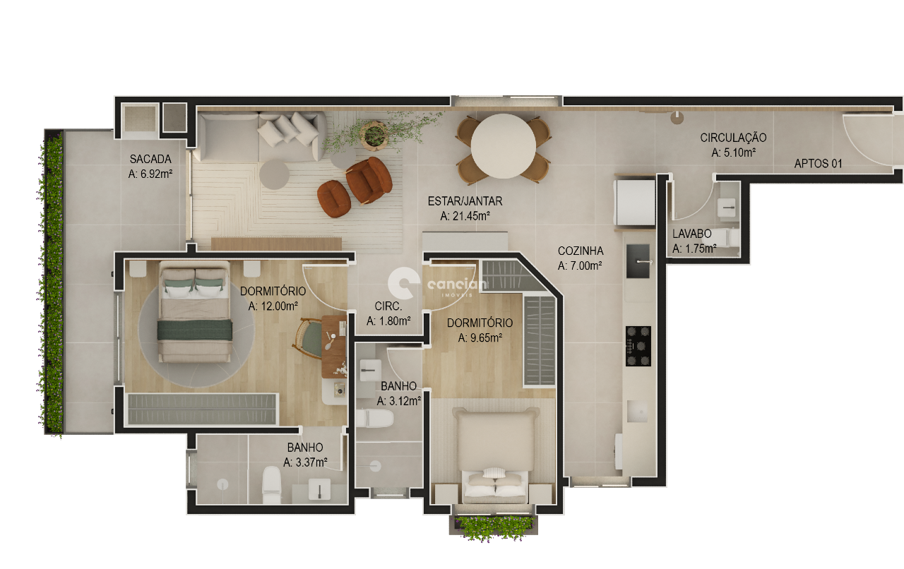 Apartamento à venda no Camobi: 