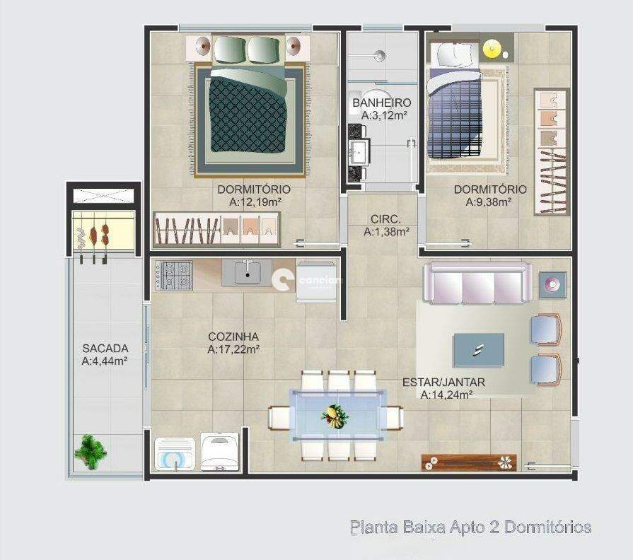 Apartamento à venda no Camobi: 