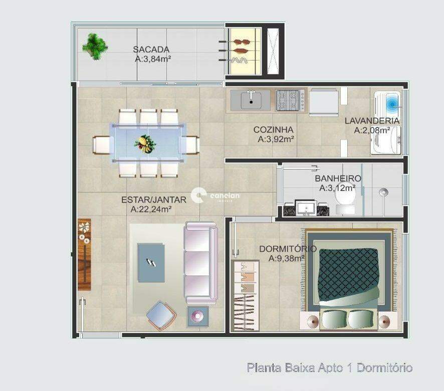 Apartamento à venda no Camobi: 